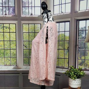 NWT CABLE & GAUGE SOFT PINK LACE SPLIT SLEEVE TOP (S)